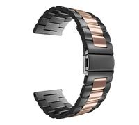 DKWOIS Bracelet 22 mm 20 mm compatible avec Samsung Galaxy 7 6 5 4 40/44 mm 6Classic Gear S3 Active2 Bracelet en acier inoxydable for Huawei GT3 4Pro Amazfit(Black rose gold,22mm)