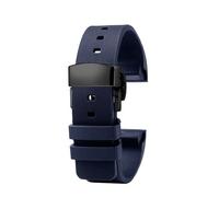 DKWOIS Bracelet de montre 20 mm/23 mm for homme et femme, compatible avec Cartier Santos 100 W20073X8 W20106X8 W2020008, bracelet en caoutchouc et silicone(Blue Black Folding,20mm)