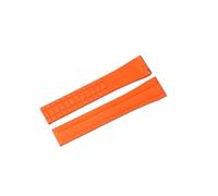DKWOIS Bracelet de montre CTS en caoutchouc fluoré 20 mm, boucle papillon à dégagement rapide, FKM, à découper sur mesure, compatible avec Seiko Aquanaut, OEM Seamaster(Orange,20MMX16MM_BLACK BUCKLE)