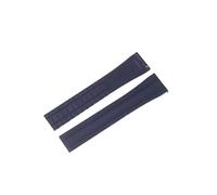 DKWOIS Bracelet de montre CTS en caoutchouc fluoré 20 mm, boucle papillon à dégagement rapide, FKM, à découper sur mesure, compatible avec Seiko Aquanaut, OEM Seamaster(Blue,20MMX16MM_BLACK BUCKLE)