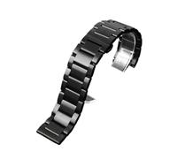 DKWOIS Bracelet de montre en acier inoxydable 24 mm for homme, compatible avec Casio PRG-600YB/PRG-650/PRW-6600 GA2000, noir et solide(A Black)