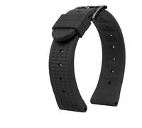 DKWOIS Bracelet de montre en caoutchouc 20 mm 22 mm compatible avec les bracelets gaufrés IWC Citizen Bracelet de montre de sport en silicone universel for hommes(Black-black,22mm)