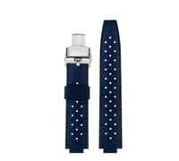 DKWOIS Bracelet de montre en caoutchouc Bleu-silver 20mm-12mm Compatible avec la montre Louis Vuitton Tambour Q1121 Boucle ardillon Bracelet dédié Hommes Femmes Q114k