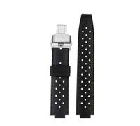 DKWOIS Bracelet de montre en caoutchouc compatible avec la montre LV Bouche surélevée Compatible avec la série Louis Vuitton Tambour Q1121 Bracelet dédié Hommes Femmes Q114k Bracelet de montre(Black-s