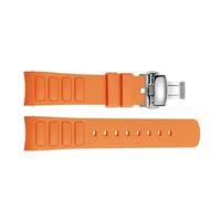 DKWOIS Bracelet de montre en caoutchouc compatible avec Mido Multifort TV M049.526, 22 mm, interface incurvée M049, accessoires de montre en silicone(Orange-silver-A)