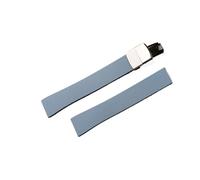 DKWOIS Bracelet de montre en caoutchouc fluoré 18 mm, 20 mm, 21 mm, 22 mm, boucle papillon à dégagement rapide, compatible avec les bracelets FKM à découper.(Sky Blue,22MMX18MM_BLACK BUCKLE)