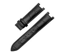 DKWOIS Bracelet de montre en cuir compatible avec le bracelet de montre GC Guess Bracelet à boucle papillon 20 * 11mm 22 * 13mm Bracelet en cuir de vache for hommes et femmes(Black no buckle,22-13mm)