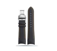 DKWOIS Bracelet de montre en cuir compatible avec Tissot T035 for homme, série 1853 T035627 T035617 T035407, ceinture à bouche d'arc 22 mm, 23 mm, 24 mm(B-black silver,22mm)