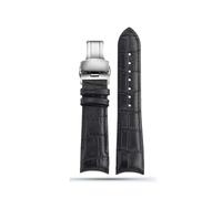 DKWOIS Bracelet de montre en cuir compatible avec Tissot T035 for homme, série 1853 T035627 T035617 T035407, ceinture à bouche d'arc 22 mm, 23 mm, 24 mm(A-black silver,24mm)