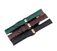 DKWOIS Bracelet de montre en cuir d'autruche 19 mm, 20 mm, 21 mm, 22 mm, noir, vert, marron, for femmes et hommes, accessoires compatibles avec Longines, Seiko, Omega, Tissot(Green-RG Folding,22mm)