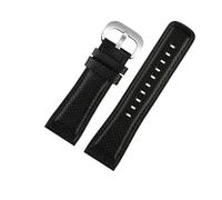 DKWOIS Bracelet de montre en cuir de vache Compatible avec Seven Friday SF-M2/Q201/02/03 P3C/02/SF-M3/04/P1B/01, bracelet de montre en cuir véritable, 28mm, for hommes(Black-Silver)