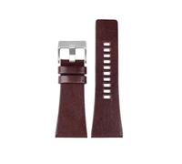 DKWOIS Bracelet de montre en cuir de vachette 24MM 26MM 28MM 30MM 32MM compatible avec Diesel DZ4344 4323 1657 DZ7406 1476 Bracelet de montre for hommes(A Dark brown-steel,30mm)