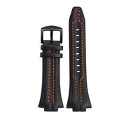 DKWOIS Bracelet de montre en cuir for homme, 27 mm x 15 mm, compatible avec la série Sportura SNL029P2-SNL021P1 SNL595P2 SNL017P1(Black black buckle)
