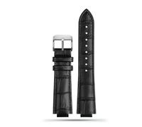 DKWOIS Bracelet de montre en cuir véritable compatible avec L-ouis Vuitton LV Tambour Q1121 Q114k Bracelet de montre convexe for homme 12 mm 10 mm Bracelet for homme et femme(B-black-silver,21.12mm)