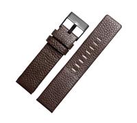 DKWOIS Bracelet de montre en cuir véritable Diesel DZ7311 DZ7332 DZ4318 DZ4323, noir, marron, blanc, for homme, 22 mm, 24 mm, 26 mm, 28 mm, 30 mm(Brown black buckle,26mm)