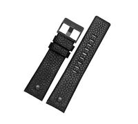 DKWOIS Bracelet de montre en cuir véritable Diesel DZ7311 DZ7332 DZ4318 DZ4323, noir, marron, blanc, for homme, 22 mm, 24 mm, 26 mm, 28 mm, 30 mm(Black black rivet,27mm)