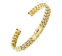 DKWOIS Bracelet de montre en maille for femme, boucle en acier inoxydable, bracelet ultra fin en acier, petite taille, largeur: 6mm, 8mm, 10mm, 12mm, 14mm, 16mm(Gold,8mm)