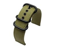 DKWOIS Bracelet de montre en nylon étanche à dégagement rapide for homme, compatible avec les montres Mido, Seiko, Citizen, Tissot, Hamilton, vert kaki(Green-black buckle,18mm)