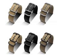 DKWOIS Bracelet de montre en nylon étanche à dégagement rapide for homme, compatible avec les montres Mido, Seiko, Citizen, Tissot, Hamilton, vert kaki(Khaki steel buckle,24mm)