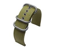 DKWOIS Bracelet de montre en nylon étanche à dégagement rapide for homme, compatible avec les montres Mido, Seiko, Citizen, Tissot, Hamilton, vert kaki(Green-steel buckle,24mm)