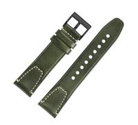 DKWOIS Bracelet De Montre Universel En Cuir De Vache Vintage À Dégagement Rapide, 20 Mm/22 Mm, Compatible Avec Les Bracelets De Rechange Rolex, Omega, Tudor Et Longines(Green black,22mm)