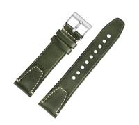 DKWOIS Bracelet De Montre Universel En Cuir De Vache Vintage À Dégagement Rapide, 20 Mm/22 Mm, Compatible Avec Les Bracelets De Rechange Rolex, Omega, Tudor Et Longines(Green silver,20mm)