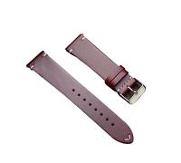 DKWOIS Bracelet de montre universel en cuir véritable, 18, 19, 20, 21, 22 et 24 mm, style rétro, en cuir de vachette fin ciré, for femmes et hommes.(Wine Red,18mm)