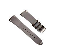 DKWOIS Bracelet de montre universel en cuir véritable, 18, 19, 20, 21, 22 et 24 mm, style rétro, en cuir de vachette fin ciré, for femmes et hommes.(Army Green,22mm)