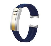 DKWOIS Bracelet en caoutchouc silicone 20 m/22 mm compatible avec les montres Tudor Green Bay Little Panda Black Shield Little Red Flower for homme, avec boucle déployante(Blue-gold,22mm)