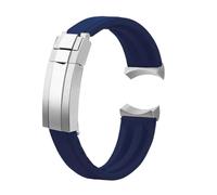 DKWOIS Bracelet en caoutchouc silicone 20 m/22 mm compatible avec les montres Tudor Green Bay Little Panda Black Shield Little Red Flower for homme, avec boucle déployante(Blue-silver,22mm)