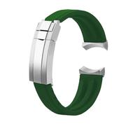 DKWOIS Bracelet en caoutchouc silicone 20 m/22 mm compatible avec les montres Tudor Green Bay Little Panda Black Shield Little Red Flower for homme, avec boucle déployante(Green-silver,20mm)