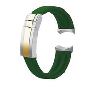 DKWOIS Bracelet en caoutchouc silicone 20 m/22 mm compatible avec les montres Tudor Green Bay Little Panda Black Shield Little Red Flower for homme, avec boucle déployante(Green-gold,20mm)