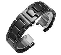 DKWOIS Bracelet en céramique concave 20 * 11mm 18 * 10mm 16 * 8m Compatible avec g-ucci omega GC Guess Dior Pasha bracelet à encoche hommes femmes accessoires de bracelet de montre(Svart,16.9mm)
