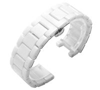 DKWOIS Bracelet en céramique concave 20 * 11mm 18 * 10mm 16 * 8m Compatible avec g-ucci omega GC Guess Dior Pasha bracelet à encoche hommes femmes accessoires de bracelet de montre(WHITE,16.10mm)