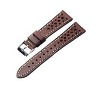 DKWOIS Bracelet en cuir de vache italien Pueblo fabriqué à la main, Design ventilé 18 20 21 22MM, vert marron gris, Bracelet Ultra-fin for hommes(Maroon,19mm)