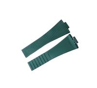 DKWOIS Caoutchouc de rechange FKM compatible avec les barrettes à ressort réglables à dégagement rapide Tissot PRX T1374007 A/410A CTS(Green,12MM_SILVER BUCKLE)