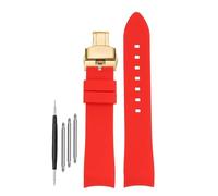 DKWOIS Compatible avec G-UCCI GC Bee Red Green 1474 Bracelet de montre en silicone YA1264033 Arc Mouth Bracelet en caoutchouc for homme et femme 20 mm 22 mm(A-red-gold,20mm)