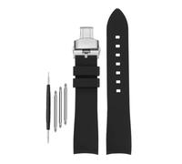 DKWOIS Compatible avec G-UCCI GC Bee Red Green 1474 Bracelet de montre en silicone YA1264033 Arc Mouth Bracelet en caoutchouc for homme et femme 20 mm 22 mm(A-black-silver,20mm)