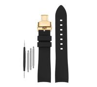 DKWOIS Compatible avec G-UCCI GC Bee Red Green 1474 Bracelet de montre en silicone YA1264033 Arc Mouth Bracelet en caoutchouc for homme et femme 20 mm 22 mm(A-black-gold,20mm)