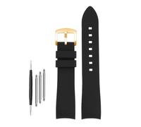 DKWOIS Compatible avec G-UCCI GC Bee Red Green 1474 Bracelet de montre en silicone YA1264033 Arc Mouth Bracelet en caoutchouc for homme et femme 20 mm 22 mm(Black-gold,22mm)
