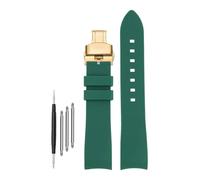 DKWOIS Compatible avec G-UCCI GC Bee Red Green 1474 Bracelet de montre en silicone YA1264033 Arc Mouth Bracelet en caoutchouc for homme et femme 20 mm 22 mm(A-green-gold,22mm)