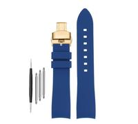 DKWOIS Compatible avec G-UCCI GC Bee Red Green 1474 Bracelet de montre en silicone YA1264033 Arc Mouth Bracelet en caoutchouc for homme et femme 20 mm 22 mm(A-blue-gold,20mm)