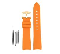 DKWOIS Compatible avec G-UCCI GC Bee Red Green 1474 Bracelet de montre en silicone YA1264033 Arc Mouth Bracelet en caoutchouc for homme et femme 20 mm 22 mm(Orange-gold,20mm)