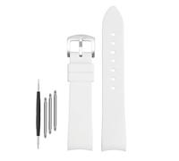 DKWOIS Compatible avec G-UCCI GC Bee Red Green 1474 Bracelet de montre en silicone YA1264033 Arc Mouth Bracelet en caoutchouc for homme et femme 20 mm 22 mm(White-silver,20mm)