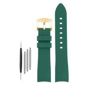 DKWOIS Compatible avec G-UCCI GC Bee Red Green 1474 Bracelet de montre en silicone YA1264033 Arc Mouth Bracelet en caoutchouc for homme et femme 20 mm 22 mm(Green-gold,22mm)