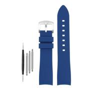 DKWOIS Compatible avec G-UCCI GC Bee Red Green 1474 Bracelet de montre en silicone YA1264033 Arc Mouth Bracelet en caoutchouc for homme et femme 20 mm 22 mm(Blue-silver,20mm)