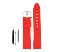 DKWOIS Compatible avec G-UCCI GC Bee Red Green 1474 Bracelet de montre en silicone YA1264033 Arc Mouth Bracelet en caoutchouc for homme et femme 20 mm 22 mm(Red-silver,22mm)