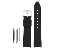 DKWOIS Compatible avec G-UCCI GC Bee Red Green 1474 Bracelet de montre en silicone YA1264033 Arc Mouth Bracelet en caoutchouc for homme et femme 20 mm 22 mm(Black-silver,20mm)