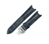 DKWOIS Compatible avec Gucci Hommes Femmes Guess Concave Interface Cuir véritable Boucle papillon en acier massif Ya133309 Cuir de vachette 2022 mm Bracelet de montre(Blue blue-ST-B1,22x13mm)