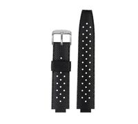 DKWOIS Compatible avec le bracelet de montre en caoutchouc Louis Vuitton TAMBOUR for hommes et femmes, bracelet LV Q1121 Q114k, bracelet en silicone convexe 20-12 mm(Black silver pin)